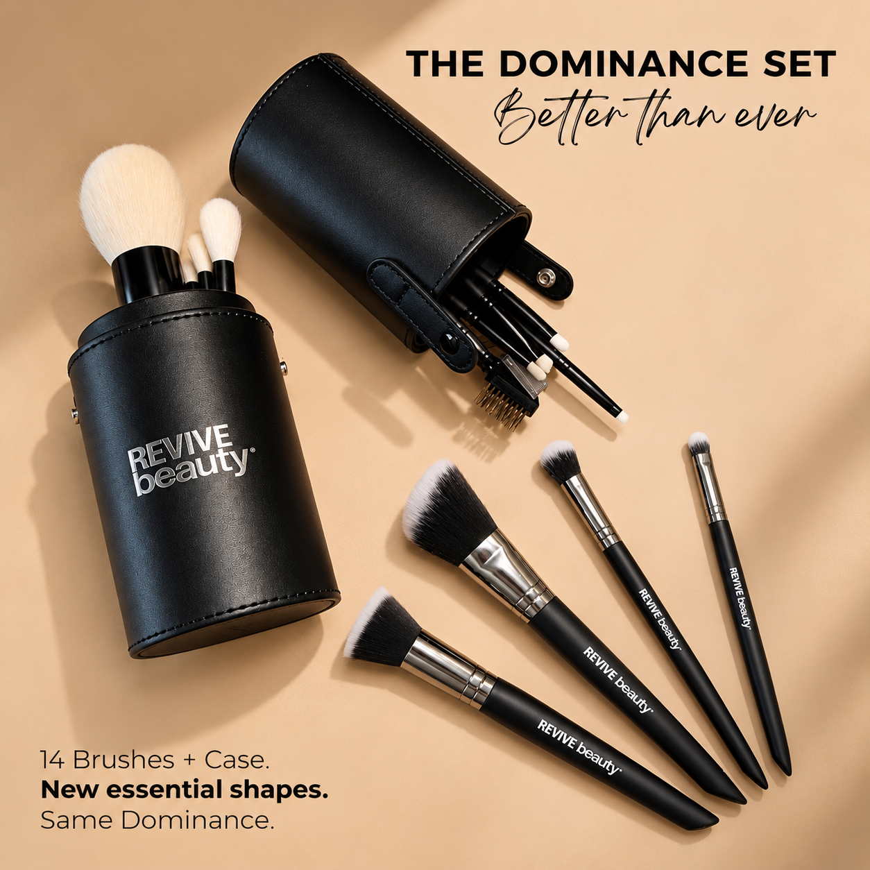 Dominance Set 14-Piece Professional Brush Set with Case – Revive